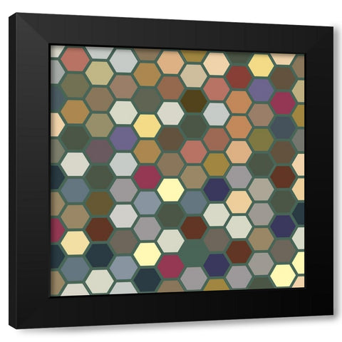 Small Hive II Black Modern Wood Framed Art Print with Double Matting by Grayscale