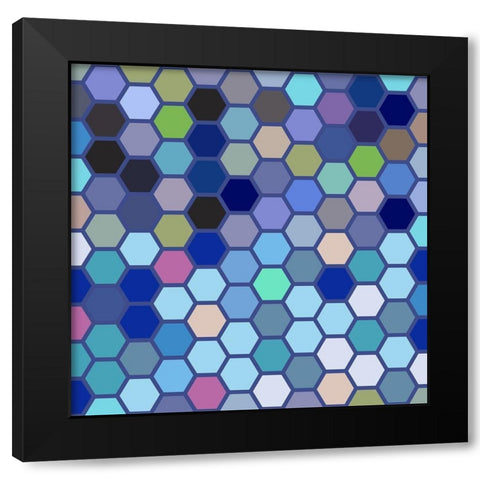 Small Hive V Black Modern Wood Framed Art Print by Grayscale