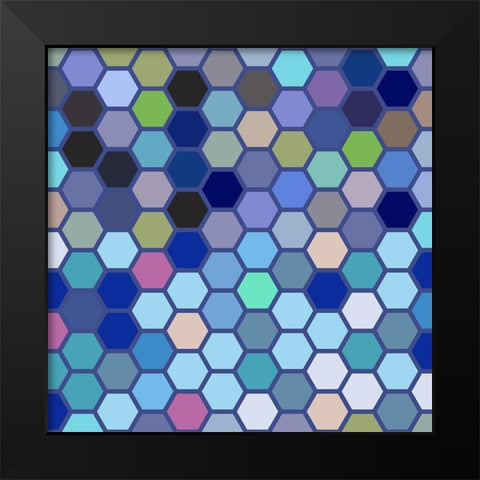 Small Hive V Black Modern Wood Framed Art Print by Grayscale
