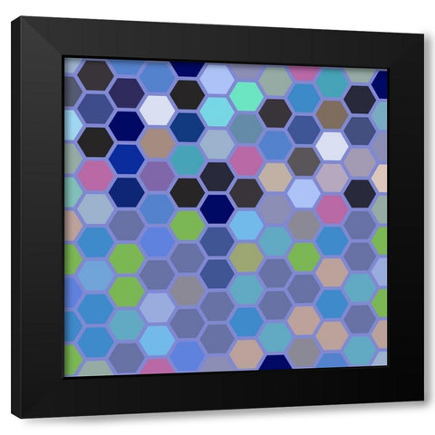 Small Hive VI Black Modern Wood Framed Art Print with Double Matting by Grayscale