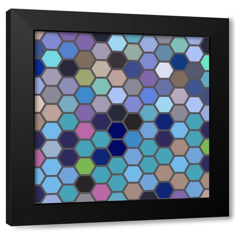 Small Hive VII Black Modern Wood Framed Art Print with Double Matting by Grayscale