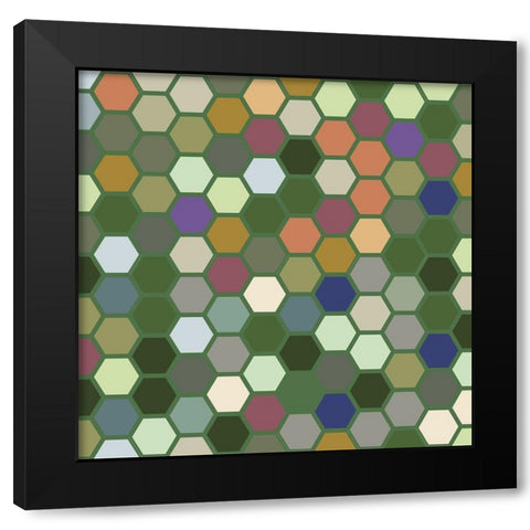 Small Hive X Black Modern Wood Framed Art Print by Grayscale