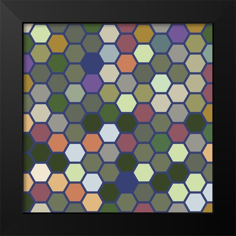 Small Hive XII Black Modern Wood Framed Art Print by Grayscale