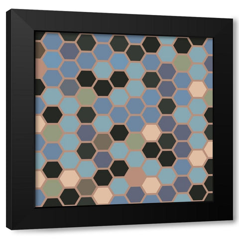 Small Hive XIV Black Modern Wood Framed Art Print with Double Matting by Grayscale