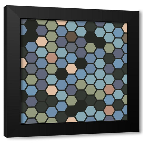 Small Hive XV Black Modern Wood Framed Art Print with Double Matting by Grayscale