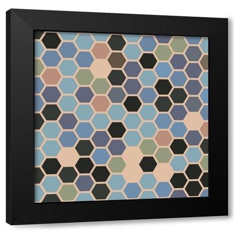 Small Hive XVI Black Modern Wood Framed Art Print with Double Matting by Grayscale