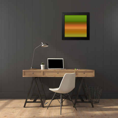 Green Pinstripes III Black Modern Wood Framed Art Print by Grayscale