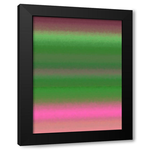 Green Texture Stripes III Black Modern Wood Framed Art Print with Double Matting by Grayscale