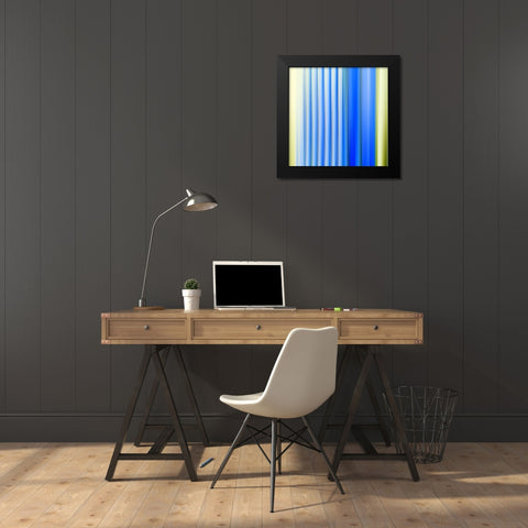Paint Stripes I Black Modern Wood Framed Art Print by Grayscale