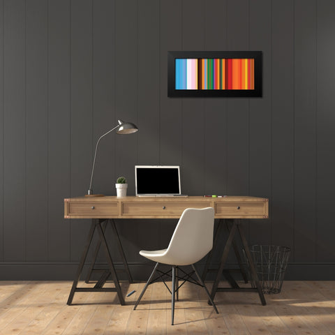 Bright Pinstripes III Black Modern Wood Framed Art Print by Grayscale