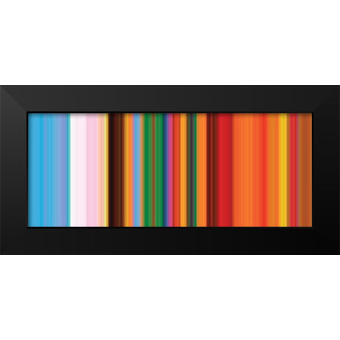 Bright Pinstripes III Black Modern Wood Framed Art Print by Grayscale