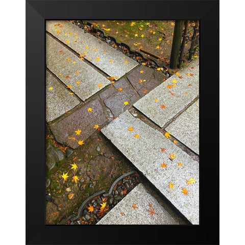 Japanese Stone Path I Black Modern Wood Framed Art Print by Grayscale