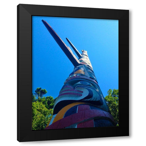 Totem Pole I Black Modern Wood Framed Art Print with Double Matting by Grayscale