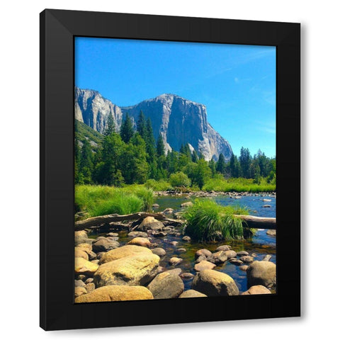 El Capitan II Black Modern Wood Framed Art Print with Double Matting by Grayscale