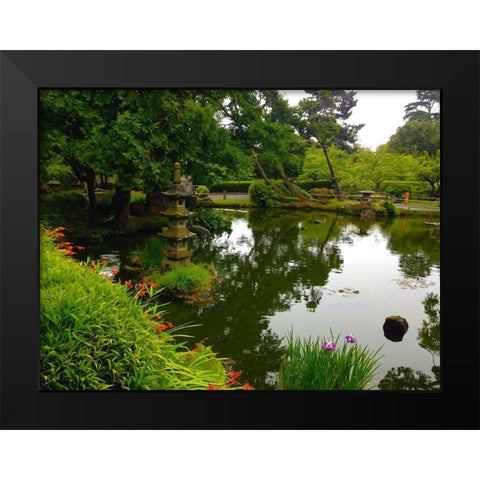 Pagoda Garden I Black Modern Wood Framed Art Print by Grayscale