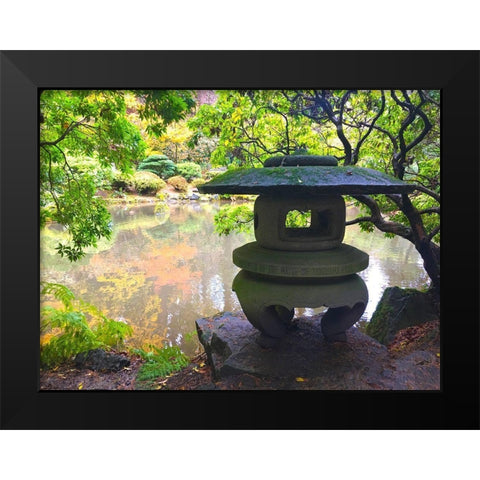Pagoda Garden IV Black Modern Wood Framed Art Print by Grayscale