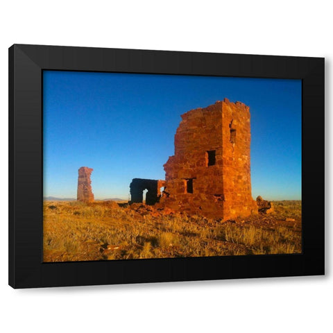 Ruins I Black Modern Wood Framed Art Print with Double Matting by Grayscale