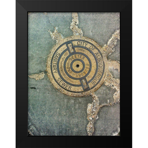 Utility Cover II Black Modern Wood Framed Art Print by Grayscale
