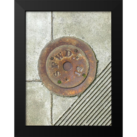 Utility Cover III Black Modern Wood Framed Art Print by Grayscale