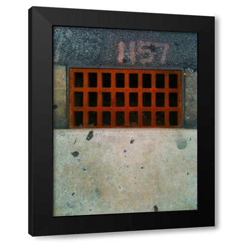 Utility Cover V Black Modern Wood Framed Art Print with Double Matting by Grayscale