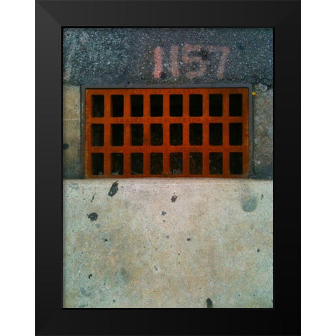 Utility Cover V Black Modern Wood Framed Art Print by Grayscale