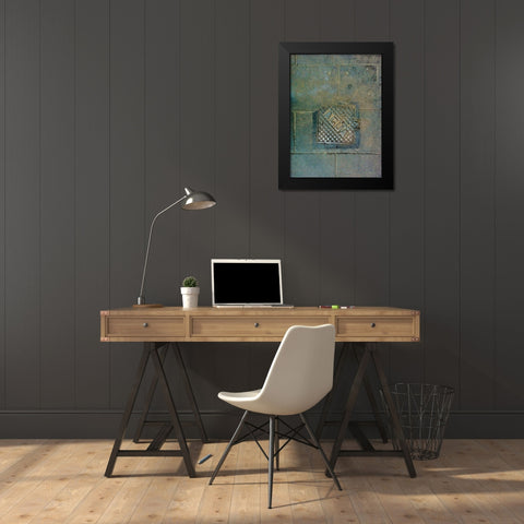 Agua Black Modern Wood Framed Art Print by Grayscale