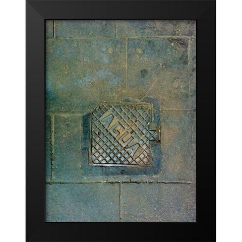 Agua Black Modern Wood Framed Art Print by Grayscale