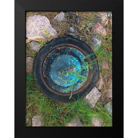 Water Cover V Black Modern Wood Framed Art Print by Grayscale