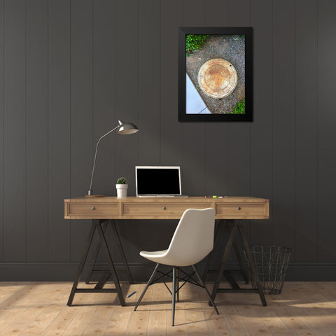 Utility Cover VI Black Modern Wood Framed Art Print by Grayscale