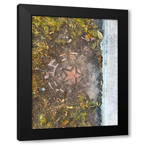 Utility Cover VII Black Modern Wood Framed Art Print by Grayscale