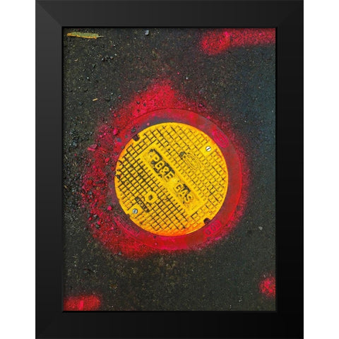 Utility Cover VIII Black Modern Wood Framed Art Print by Grayscale