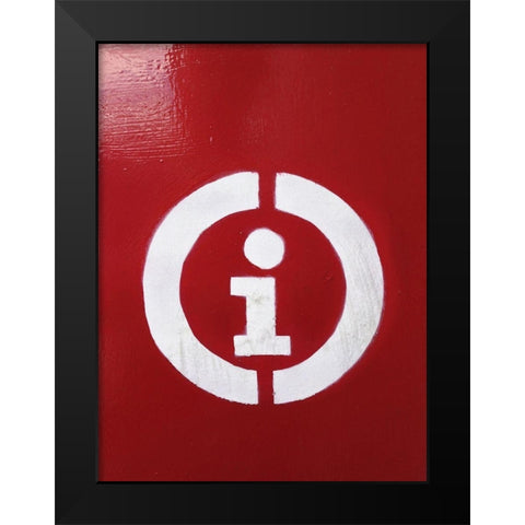 Information Black Modern Wood Framed Art Print by Grayscale