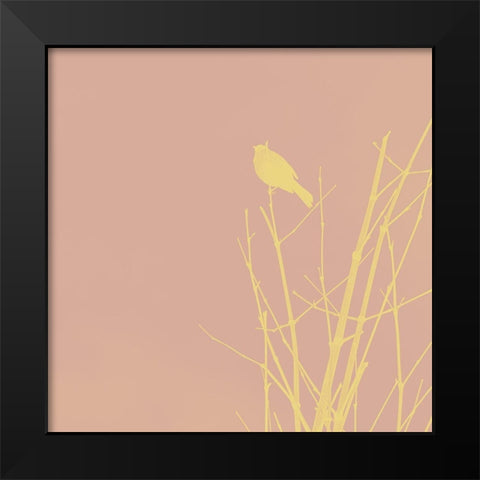 Bird Silhouette IX Black Modern Wood Framed Art Print by Popcorn