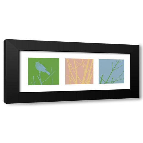 Bird Silhouette X Black Modern Wood Framed Art Print by Popcorn