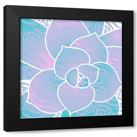 Succulent Stylized Black Modern Wood Framed Art Print by Tenoever, William