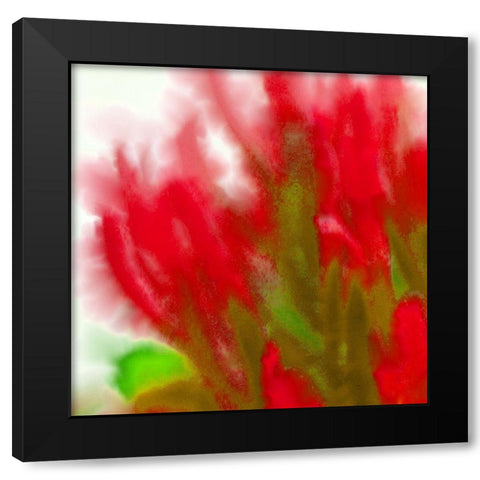 Flora in Red 1 Black Modern Wood Framed Art Print with Double Matting by Tenoever, William