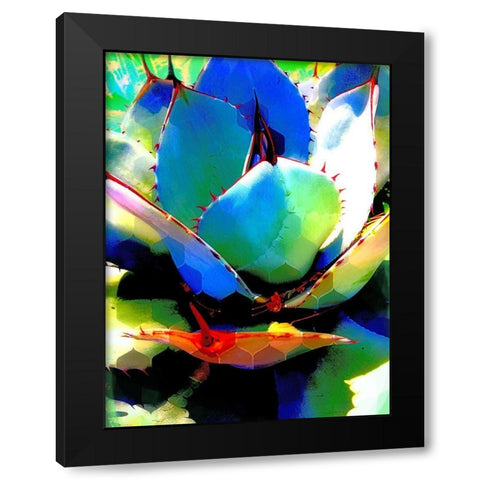 HexiFlora 1 Black Modern Wood Framed Art Print with Double Matting by Tenoever, William