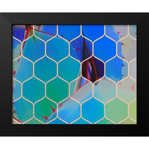 HexiFlora 2 Black Modern Wood Framed Art Print by Tenoever, William