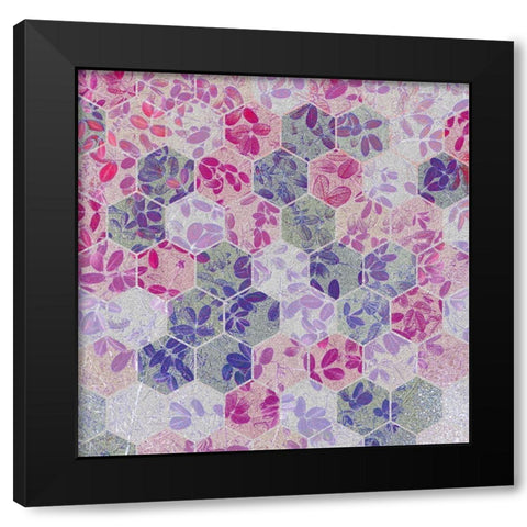 HexiFlora: Imprint 1b Black Modern Wood Framed Art Print with Double Matting by Tenoever, William
