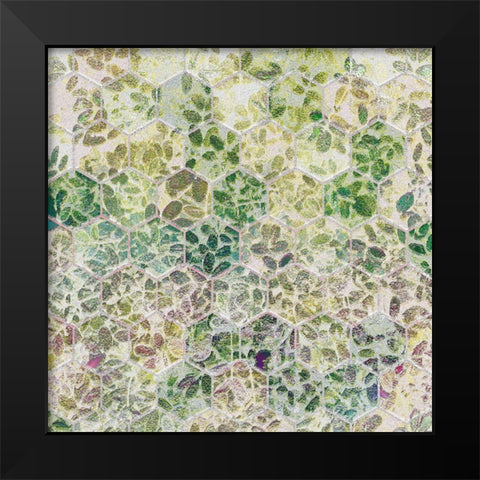 HexiFlora: Imprint 2a Black Modern Wood Framed Art Print by Tenoever, William