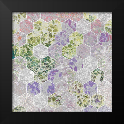 HexiFlora: Imprint 3b Black Modern Wood Framed Art Print by Tenoever, William