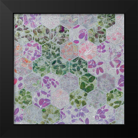 HexiFlora: Imprint 4a Black Modern Wood Framed Art Print by Tenoever, William