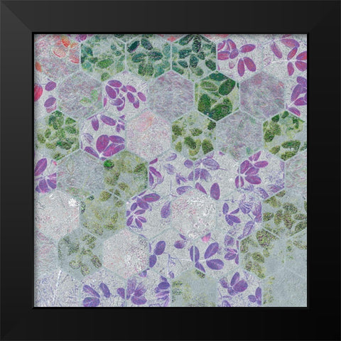 HexiFlora: Imprint 4b Black Modern Wood Framed Art Print by Tenoever, William