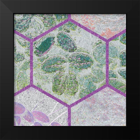HexiFlora: Imprint 5 Black Modern Wood Framed Art Print by Tenoever, William