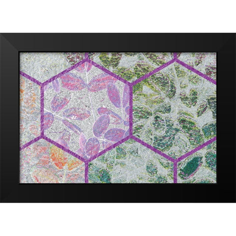 HexiFlora: Imprint 7 Black Modern Wood Framed Art Print by Tenoever, William