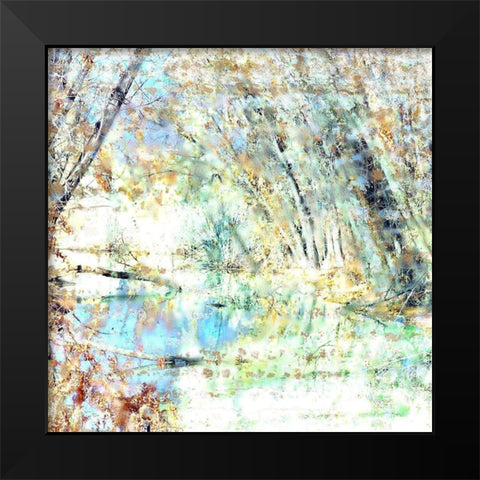 Green Heron in Flight Black Modern Wood Framed Art Print by Tenoever, William