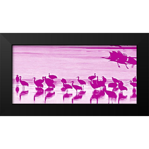 Sand Hill Cranes in Willcox 1c Black Modern Wood Framed Art Print by Tenoever, William