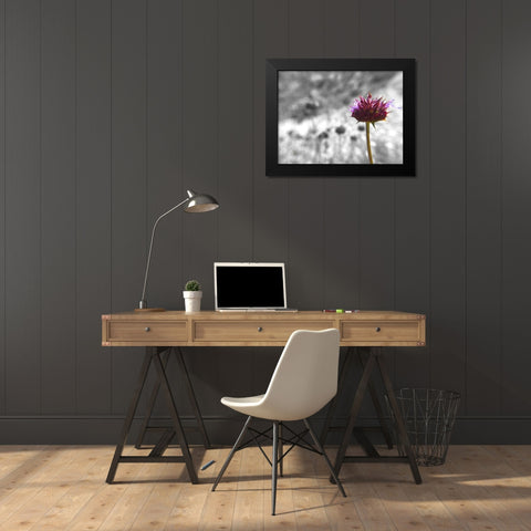 Sage I: BandW Black Modern Wood Framed Art Print by Popcorn