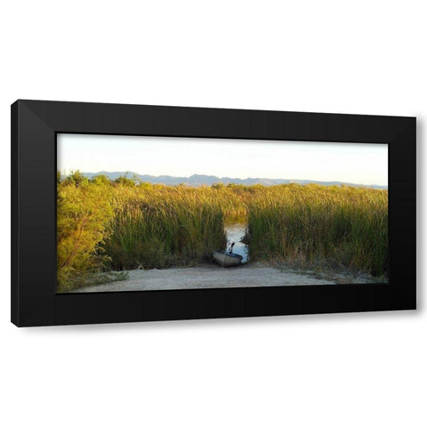 Roper Lake I: Boat Black Modern Wood Framed Art Print with Double Matting by Popcorn
