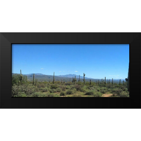 Four Peaks I: Black Top Mesa Black Modern Wood Framed Art Print by Popcorn